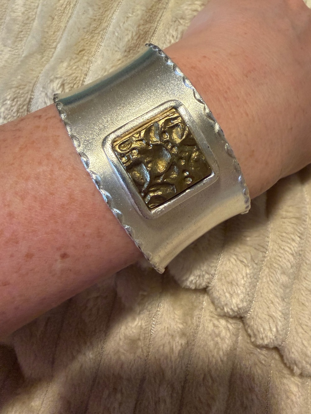 Rustic Cuff Silver and Gold Accent Cuff